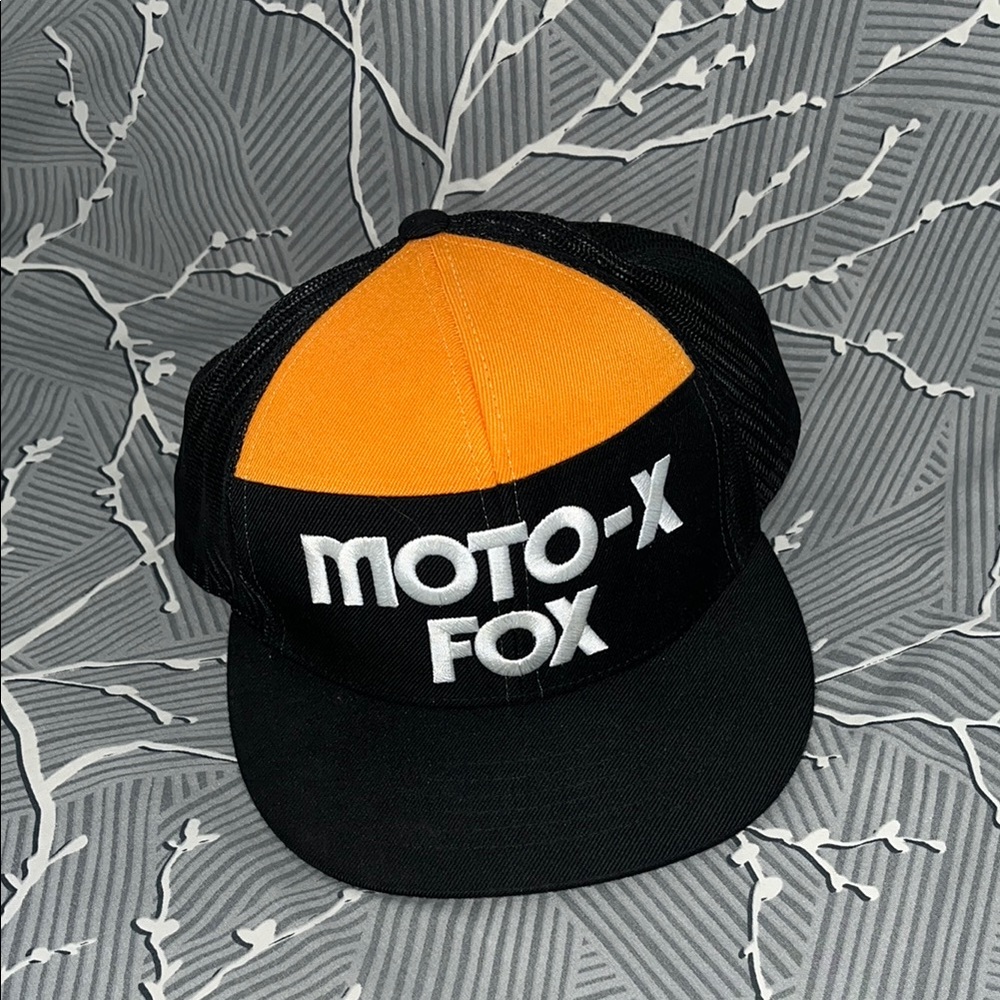 Moto-X Fox Black and Orange Cap